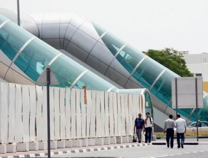 A new pedestrian bridge provides access for Metro users from the other side of Casablanca Road.