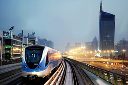 The Gulf emirate's new metro network operated during a trial session on August 9, 2009.