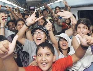 Hordes of people were eager to try out the newly-launched Metro. Carriages were packed at the Mall of the Emirates station as families tested out the high-tech trains. Many said the service was impressive. 