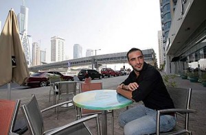 Mohamed Lasfar, the operations manager of java u cafe in Dubai Marina, hopes that the Metro will bring business to his cafe. Jeffrey E Biteng / The National