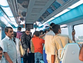 Ahmed Ramzan/Gulf News The RTA has launched a campaign to help spread awareness and make people understand why etiquette needs to be maintained for smooth train operations. 