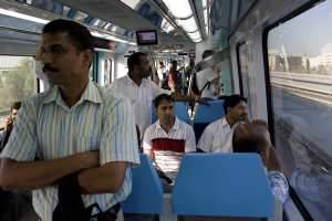 Commuters on the way towards Mall of the Emirates station in Dubai. Jeff Topping / The National