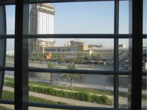 A view from the pedestrian passageway at Mall of the Emirates station.