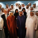 His Highness Shaikh Mohammad Bin Rashid Al Maktoum, Vice President and Prime Minister of the UAE and Ruler of Dubai, with Shaikh Hamdan Bin Mohammad Bin Rashid Al Maktoum, Crown Prince of Dubai, Shaikh Hamdan Bin Rashid Al Maktoum, Deputy Ruler of Dubai and Minister of Finance, Mattar Al Tayer, Chairman of the Board and Executive Director of the RTA, with officials after the inaugural Dubai Metro train arrived at Al Rashidiya Station on Wednesday.