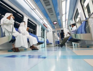 Francois Nel/Gulf News Residents of Dubai make use of the Metro between Al Rashidiya and Airport Terminal 3 stations. The Dubai Metro opened to the public on Thursday. 