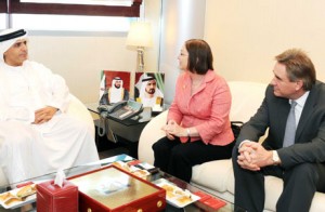 Al Tayer receiving the delegation of the British Institution of Civil Engineers.