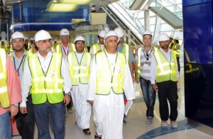 Mattar Al Tayer inspecting work progress at Metro stations.