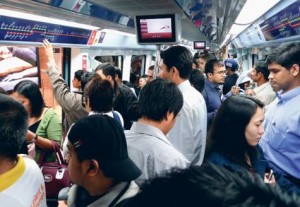     *  Passengers battle for space in the Metro     * Image Credit: XPRESS/Abdel-Krim Kallouche