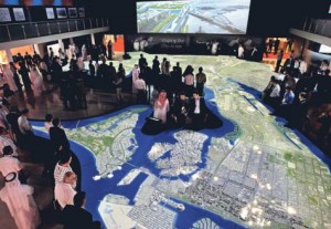     *  Visitors looks at the model of Capital District by Abu Dhabi Urban Planning Council on the third day of Cityscape.     * Image Credit: Ravindranath/Gulf News