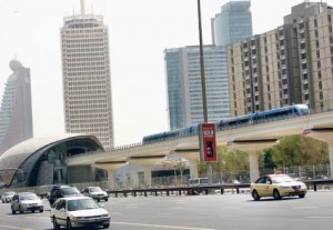     *  A train leaves the World Trade Centre station, which is one of the three new Dubai Metro stations opened by the Roads and Transport Authority on the Red Line yesterday.