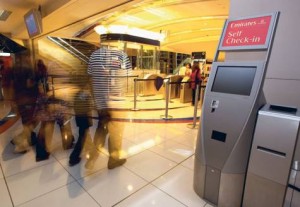     *  A check-in kiosk has been installed at the Mall of the Emirates for Emirates airline passengers flying from the Dubai airport     * Image Credit: Xpress /Oliver Clarke