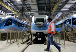     *  As soon as the Metro service stops at night, the trains start moving to the sheds in Jebel Ali and Al Rashidiya Depots. Though all the trains are cleaned every day, each train is washed once every three days in automatic washing bays. It takes five to seven minutes to wash a train.     * Image Credit: Francois Nel/Gulf News