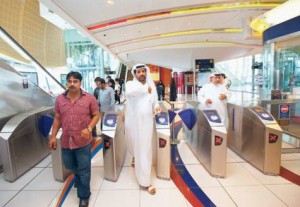     *  Passengers pass through the turnstiles at the Mall of the Emirates station. Most Metro users agree that they seldom have to wait around for trains and are very pleased with the frequency of services.     * Image Credit: Oliver Clarke/Gulf News