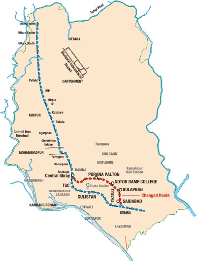 Dubai+metro+train+route