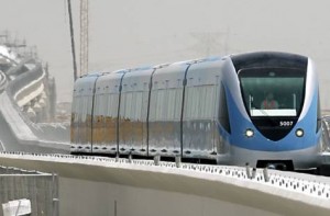     *  The Dubai Metro train is tested on a stretch of completed track opposite the Jebel Ali Free Zone in this file photo.     * Image Credit: Gulf News Archive