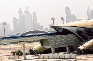     *  Image Credit: Virendra Saklani/Gulf News     * A train passes a station near Jaddaf on the Green Line during a trial run on Tuesday. The exact date for the opening of the Green Line will be announced next month.