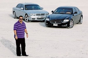 * Image Credit: Christopher List/ANM * Sabir Antulay with his 2010 Maserati Quattroporte and 2009 Jaguar XJ8, just two of the cars in his collection.