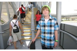   Myles Evans, pictured at the Mall of the Emirates Metro Station, says the new line will save him Dh60 a week.  Jaime Puebla / The National