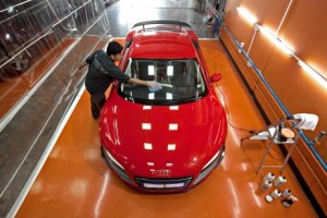   The polishing expert Mujeeb works on a rare Audi R8 GT at Select Nano in Dubai.  Jeff Topping / The National