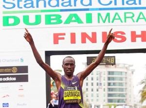 Dubai Marathon. David Barmasai