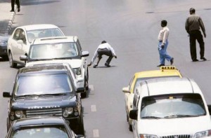     *  Image Credit: Virendra Saklani/Gulf News Archives     * Pedestrians risk their lives and distract motorists by crossing a busy road in Dubai. Many people do this because they do not have any option. The RTA is addressing such issues.