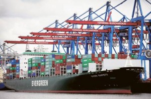     *  Image Credit: Bloomberg     * Ever Safety, a container ship of Evergreen Shipping Agency, sits berthed at the HHLA Terminal Burchardkai at the Port of Hamburg in Germany. Hamburg is Europe’s most important rail port.