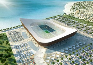 The Al-Shamal stadium's shape was derived from the traditional "dhow", the local fishing boats of the Arabian Gulf Picture: Qatar 2022 via Getty Images