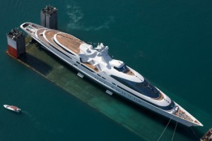 The world’s sixth-largest yacht, Yas, in its humble beginnings. The craft, originally a warship in the Dutch navy, has come a long way since.