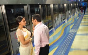 Salman Khan sporting Moustache in Dubai Metro