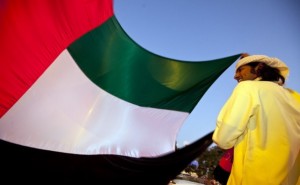 People join in celebration and show off their decorated cars during the Spirit of Union parade at Yas Island near Abu Dhabi. Silvia Razgova/The National 