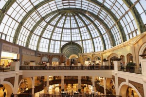 People walk near the fashion dome at the Mall of the Emirates in Dubai 