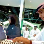An Emirati fills an online job application form at Careers UAE . — KT photo by Rahul Gajjar