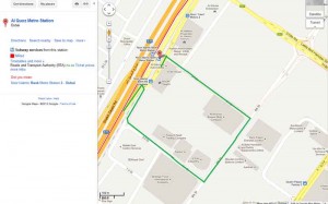 Google map...Noor Islamic Metro Station with the detour