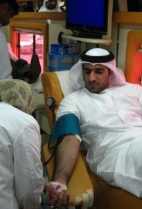 RTA employee donating blood.