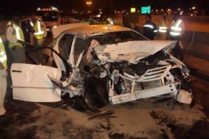 Accidents like this one, where a woman was killed and three others were injured, are on the decrease, according to the latest police figures.  Courtesy of Dubai Police