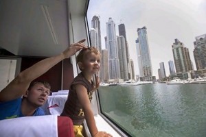 Users of the Go4it Visa gold debit card are entitled to benefits that include free ferry rides from Al Ghubaiba to Burj Al Arab. Jeff Topping / The National