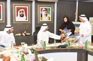      Image Credit: WAM     Shaikh Mohammad, Shaikh Hamdan being shown some of the projects by Mattar Al Tayer.