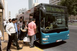      Image Credit: Abdul Rahman/Gulf News     The new fare structure unifies public transport tariffs throughout the emirate, making it Dh2 within Abu Dhabi city, while in the suburbs the tariff will start from Dh2 in addition to 5 fils per km, with Dh5 being the average.