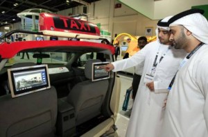      Image Credit: Pankaj Sharma/Gulf News     Visitors check out a 'Smart Taxi' on display at the RTA pavillion during the Gitex Technology Week being held at Dubai World Trade Centre.