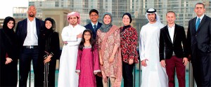 The eight ambassadors and three youth winners of the Dubai expo bid’s ‘be part of it’ competition.