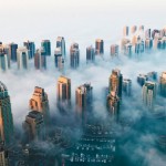 A view of Dubai Marina on Sunday morning as fog rolled in. Picture courtesy Media One Hotel.
