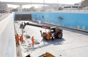 Image Credit: Virendra Saklani/Gulf News The last phase of work in full swing at the Rashid Hospital tunnels project which is set to ease traffic in the area.