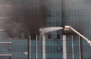 A building under construction in Business Bay caught fire on Saturday morning. Smoke was seen billowing from the building, which is located near the Dubai Mall Metro Station along Shaikh Zayed Road.Photo:Sankha Kar