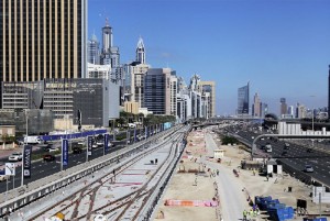 The Dubai Tramway Project under construction. The first tram was delivered by French company, Alstom. — Rahul Gajjar