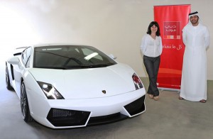 Olivera Mitrovic... lucky winner of the exquisite Lamborghini Gallardo (SUPPLIED)