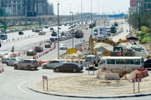 A section of the road diversion along Shaikh Zayed Road as on Friday. — KT photo by Leslie Pableo