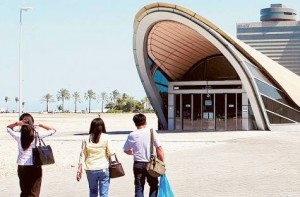 Image Credit: Zarina Fernandes/Gulf News The 'No Fish' signs Palm Deira Metro Station, there is a fish market near the station and apparently shoppers are taking smelly fish on board.