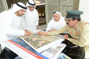 Mattar Al Tayer, Khamis Al Mazeina and other officials discuss the Traffic Accidents Management Unit. — Supplied photo