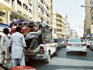 Image Credit: Virendra Saklani/Gulf News Vehicles double-parked in the busy Naif area of Deira. This area has limited parking space and single-lane roads, making it difficult to navigate.