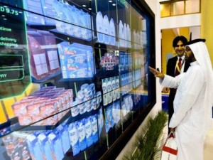 Image Credit: Virendra Saklani/Gulf News Smart mall by RTA in Dubai metro stations for virtual shopping by customers on display on the opening day of Gitex Technology week 2015 at Dubai World Trade Centre on Sunday.